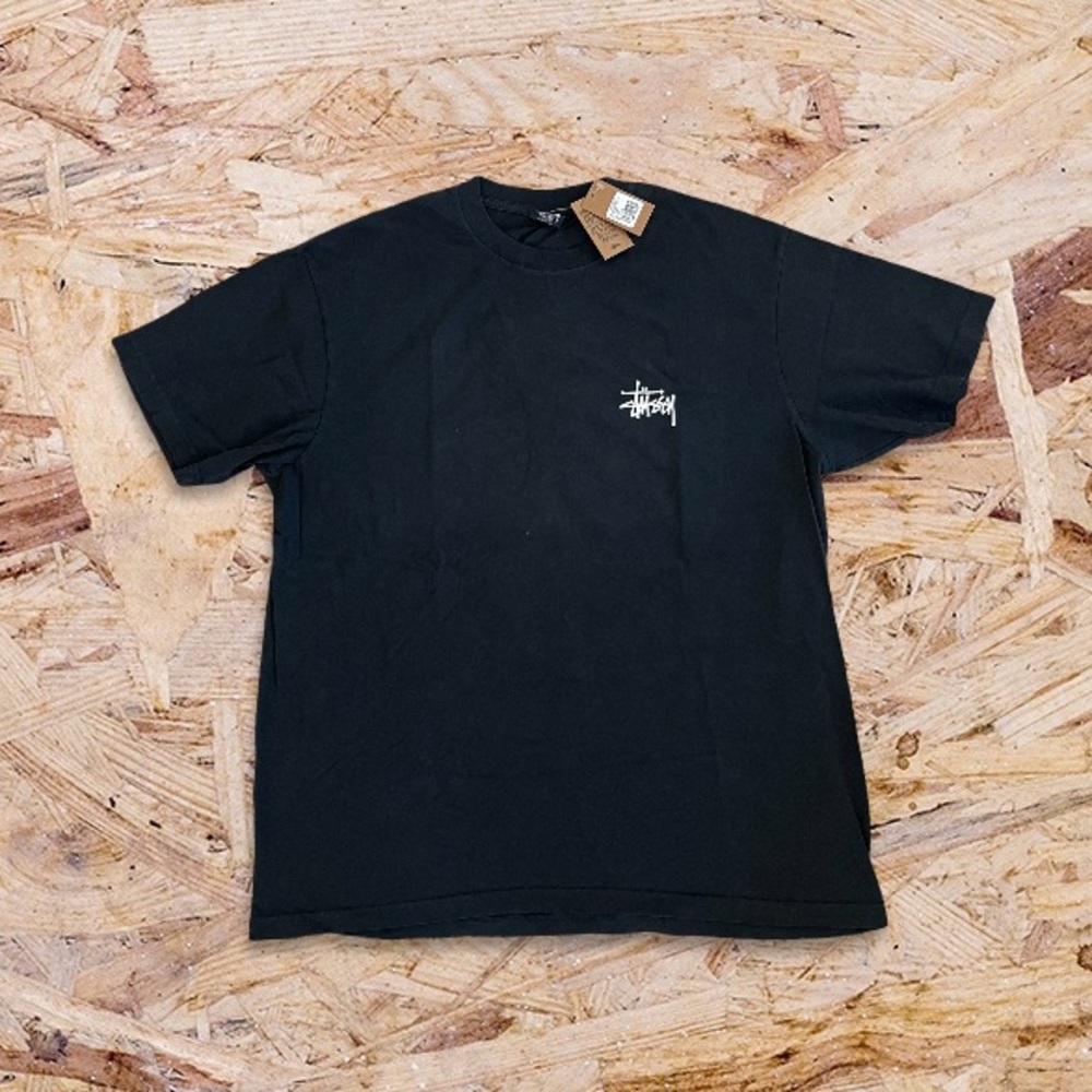 🖤 NWT🖤 STUSSY Basic Pigment Dyed Black Tee - Picture 1 of 7